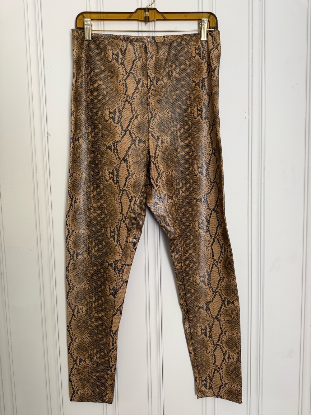 Express Brown Snake-Print Leggings